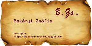 Bakányi Zsófia névjegykártya